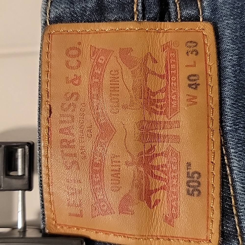 Levi's 505 Regular Fit Blue Straight-Leg Jeans  Size 40x30 - Picture 3 of 8